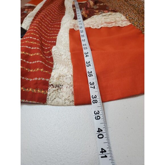 Carefree Fashions Patchwork Hippie Maxi Skirt Womens XL Floral Boho Fall Lined - Picture 13 of 16